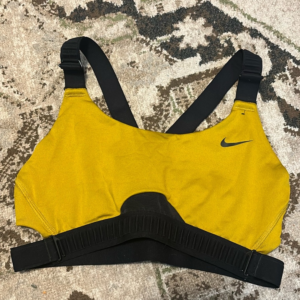 Nike Yellow and Black Sports Bra